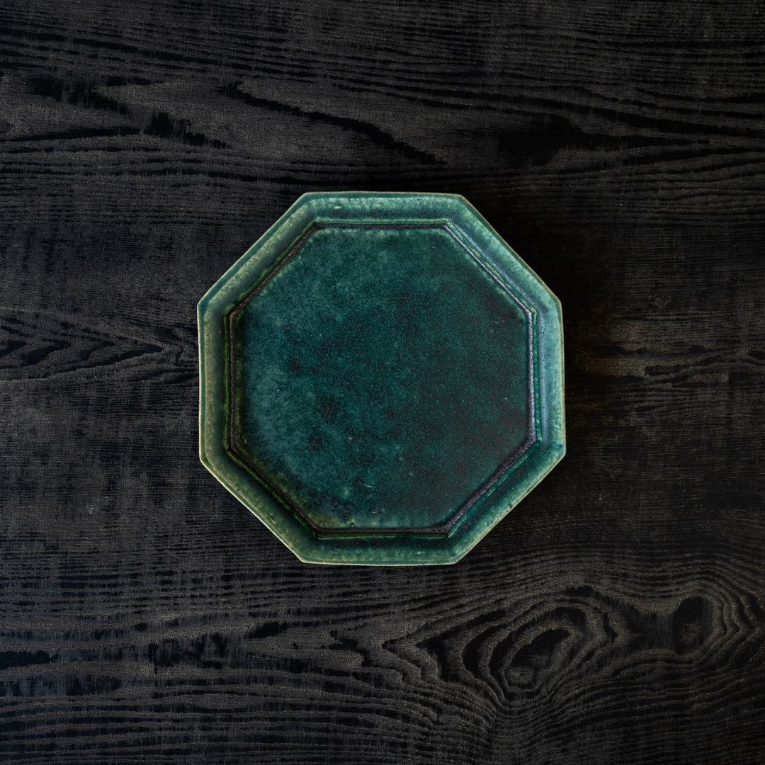 Michikazu Sakai Oribe ware Octagonal 22cm plate