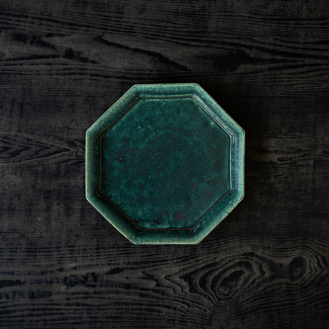 Michikazu Sakai Oribe ware Octagonal 22cm plate