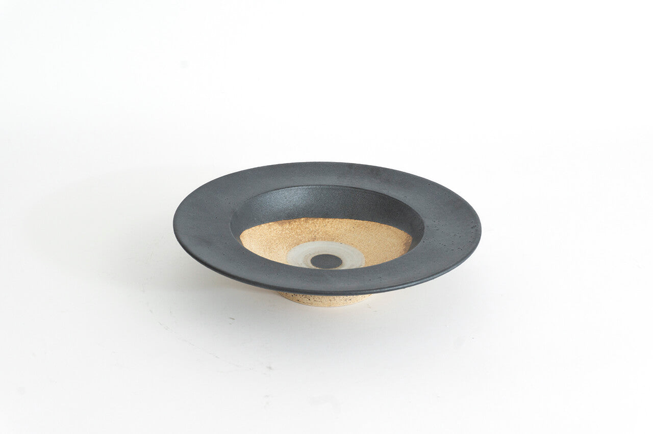 陶器工房壹 mintama 7寸リム皿 黒