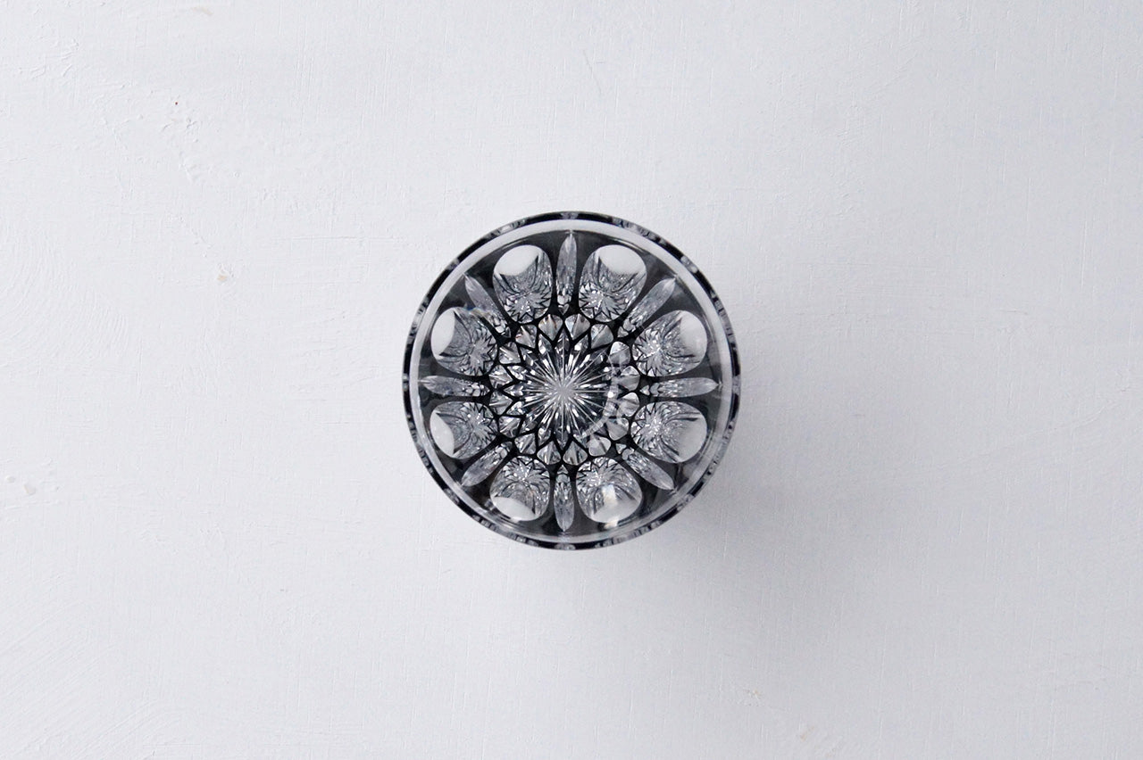 Black kaleidoscope pattern Rock glass