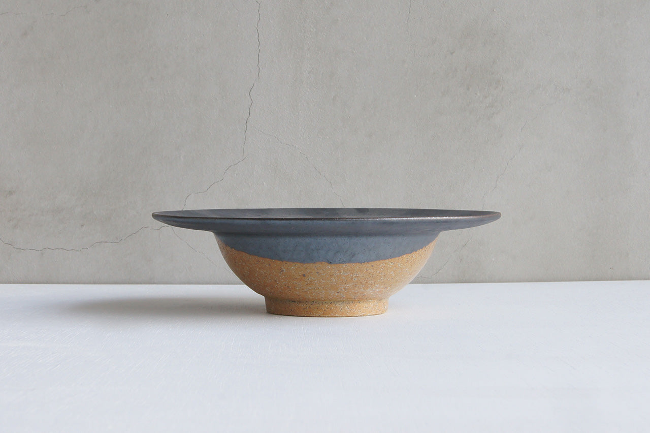 Pottery studio ICHI Mintama Rim Bowl 18cm Black