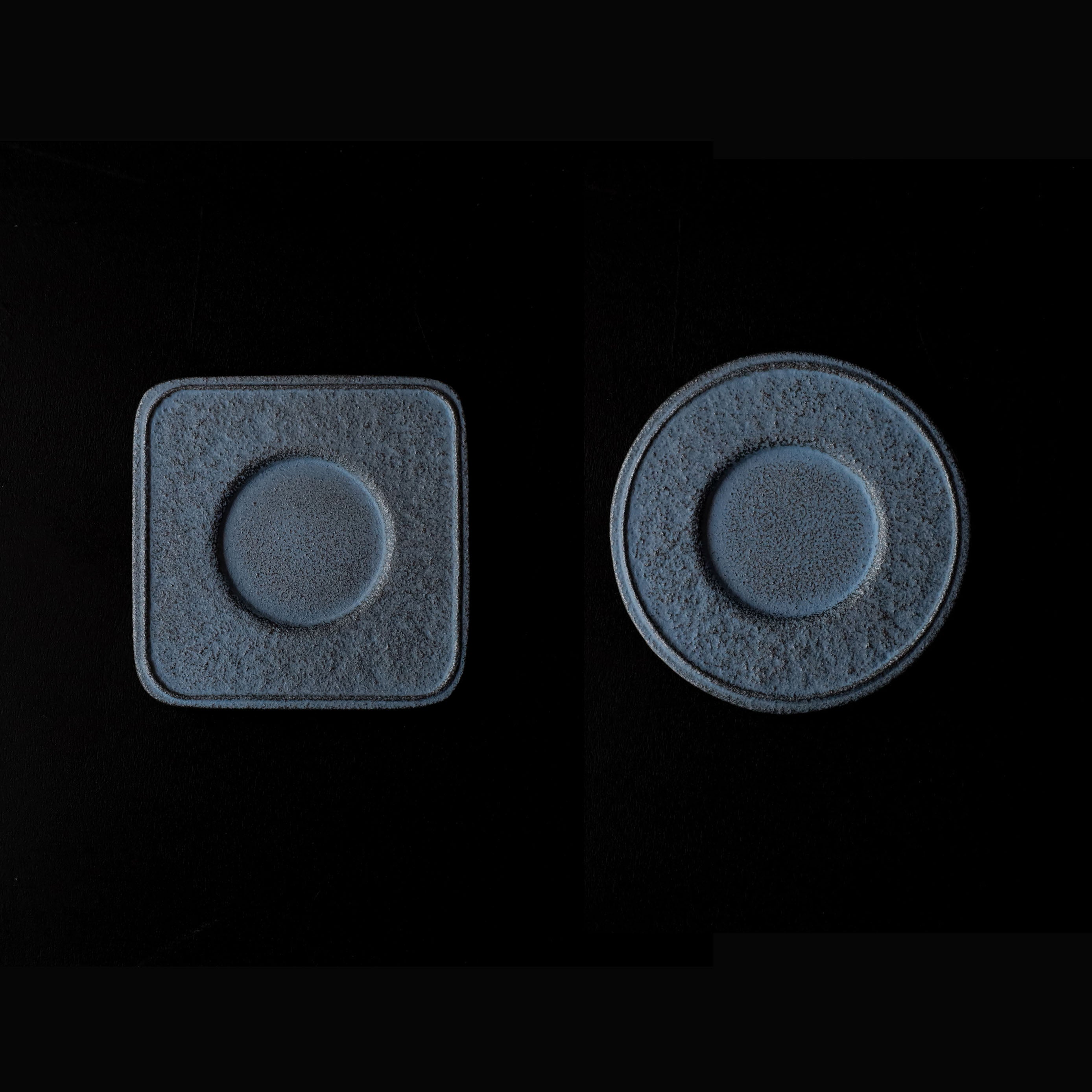 空間鋳造 茶托 Set 2pcs Ice Blue（紙箱仕様）