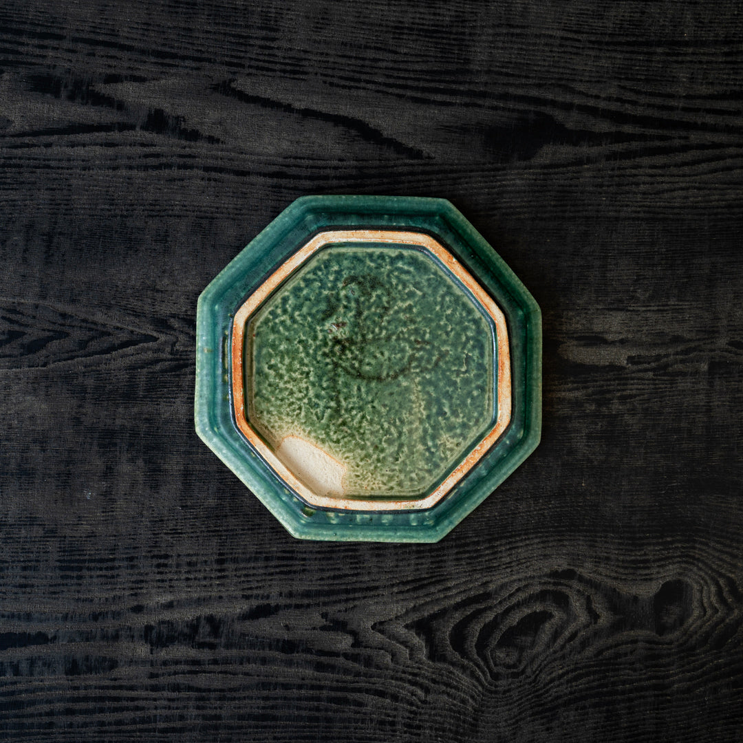 Michikazu Sakai Oribe ware Octagonal 22cm plate