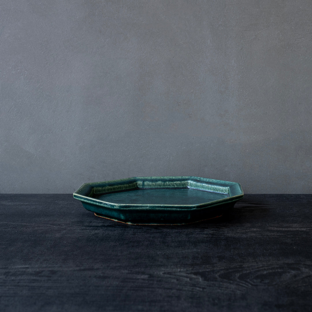 Michikazu Sakai Oribe ware Octagonal 22cm plate